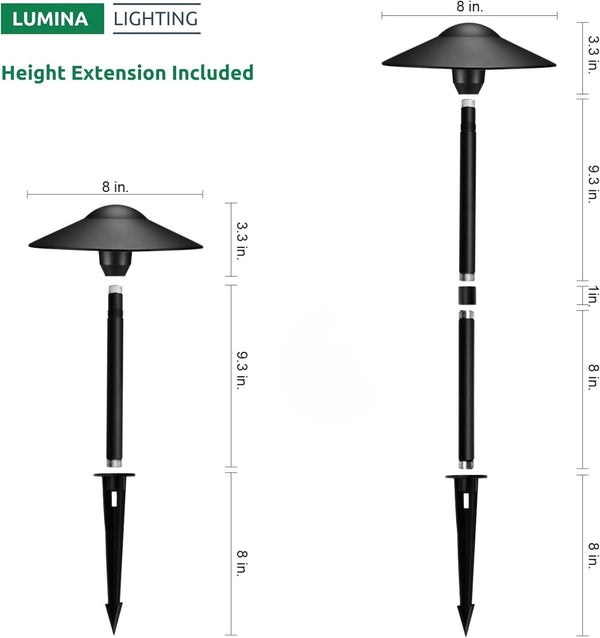® 4W Landscape Lighting 12V Landscape Lights Low Voltage Landscape Path Lights Warm White Waterproof Outdoor Replaceable G4 LED Bulb for Garden Pathway Lawn Yard (Black) (2-Pack)6