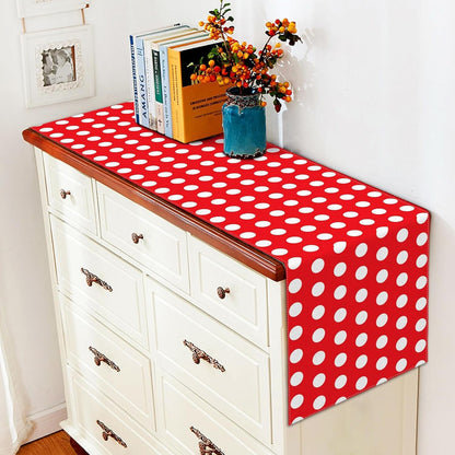 Red Polka Dot Table Runner Mouse Themed Birthday Party Decoration Kids Baby Shower Dining Room Home Kitchen Island Decor (Red, 13" X 72")6