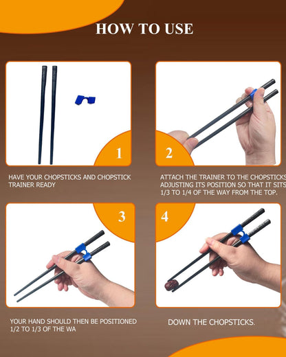 5 Pairs Reusable Training Chopsticks, 9.45 Inch Dishwasher Safe Fiberglass Japanese Training Chopsticks for Beginner, Non-Slip, Easy to Use(Colorful)4