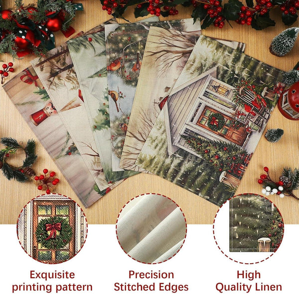 6 Pcs Christmas Placemats Nutcracker 12 X 18 Inch Washable3