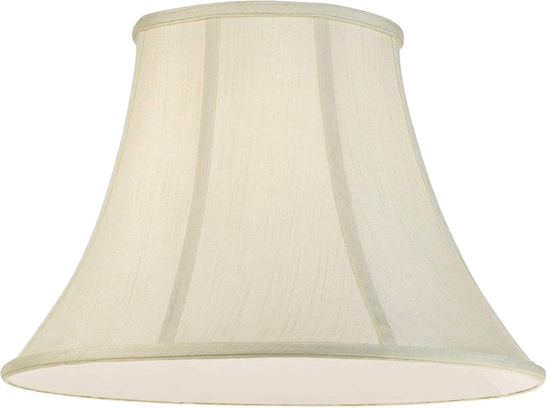 Creme Extra Large Fabric Bell Set of 2 Lamp Shades 9X18X13 (Spider) | 9" Top X 18" Bottom X 13" High Replacement for Table + Floor Lamps Flared Shade Pre-Assembled Cream Harp + Finial Fitting3