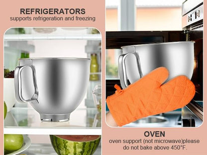 5 Quart Stainless Steel Mixer Bowl Compatible with Kitchenaid 4.5 & 5 QT Tilt-Head Stand Mixers, Durable Kitchenaid Replacement Bowl, Mixer Accessories for Baking & Cooking7