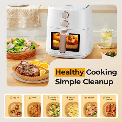 125Pcs 8 Inch Square Air Fryer Liners Disposable for 5-8QT, Parchment Paper | Non-Stick, Unbleached Food Grade, Waterproof Oilproof Baking Airfryer Sheets Papers for Oven, Microwave, Baking, Roasting8
