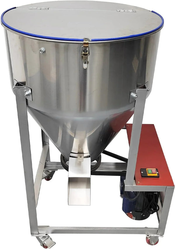 Feed Mixer Granular Plastic Mixer Blender Mixing Machine Stainless Steel Feed Mixer for Grain Plastic Particles Feed Mixing Machine 100KG/220LBS 220V7