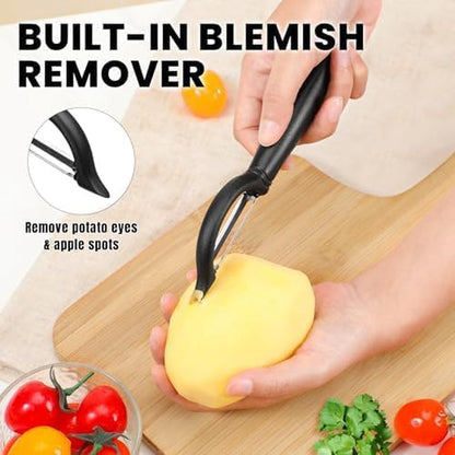 Vegetable Peeler Set of 2 - Y Peeler & Swivel Peeler, Sharp Stainless Steel Blade, Ergonomic Non-Slip Handle, Potato Carrot Apple Fruit Peelers for Kitchen, Dishwasher Safe, Easy Grip5