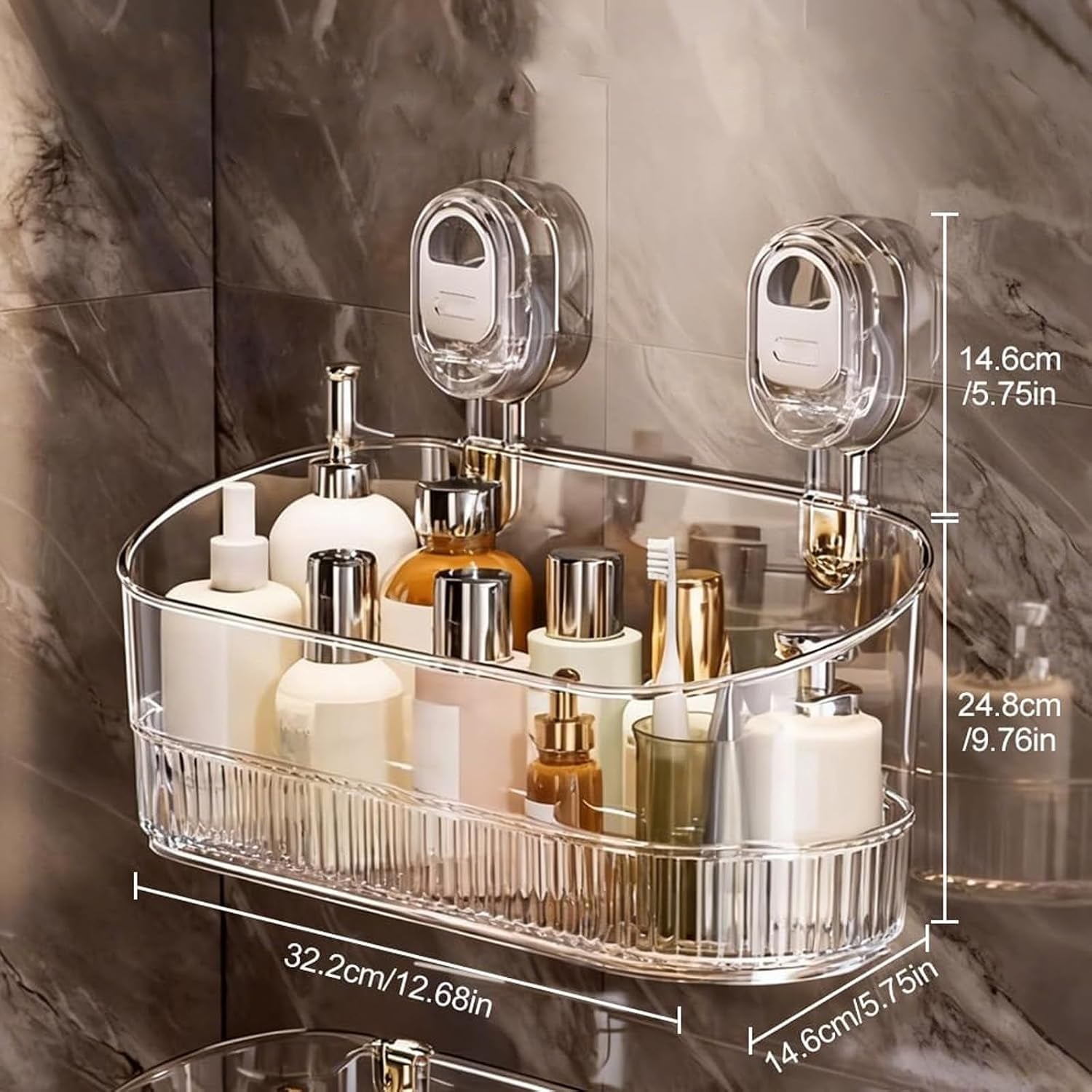 2026-new-no-drill-bathroom-suction-storage-box-large-capacity-strong-load-bearing-suction-cup-storage-rack-with-drain-holes-multi-functional-wall-mounted-organizer-for-home-bathroom-1-white