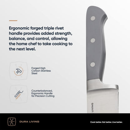 7-Inch Santoku Knife - Razor-Sharp High-Carbon Stainless Steel Blade, Forged Ergonomic Riveted Handle, Chef Knife for Chopping, Slicing & Dicing, Multipurpose Kitchen Knife, Home Chef3