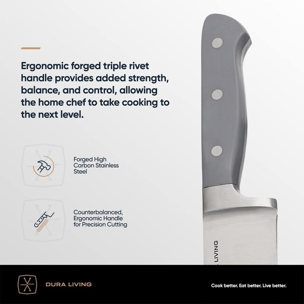 7-Inch Santoku Knife - Razor-Sharp High-Carbon Stainless Steel Blade, Forged Ergonomic Riveted Handle, Chef Knife for Chopping, Slicing & Dicing, Multipurpose Kitchen Knife, Home Chef3
