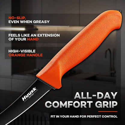 Curved Boning Knife - 6" Filet Knife for Meat Deboning Non‑Slip Grip3