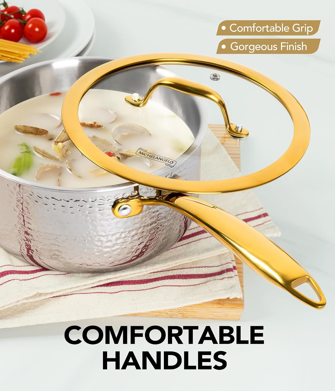 triply-stainless-steel-pots-and-pans-set-10-piece-hammered-stainless-steel-cookware-set-with-golden-handle-premium-induction-kitchen-cookware-oven-safe