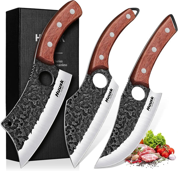 Butcher Knife Set of 3 - Japanese Knife Set for Meat Cutting1