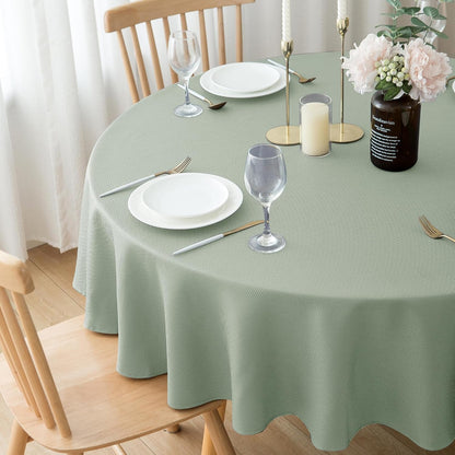 round Tablecloth 60 Inch-Sage Outdoor Fabric Table Cover-Small Circle Folding Table Cloths Linen Water Resistant Washable for Kitchen Dining Picnic Patio Outdoor Party Restaurant Tables3