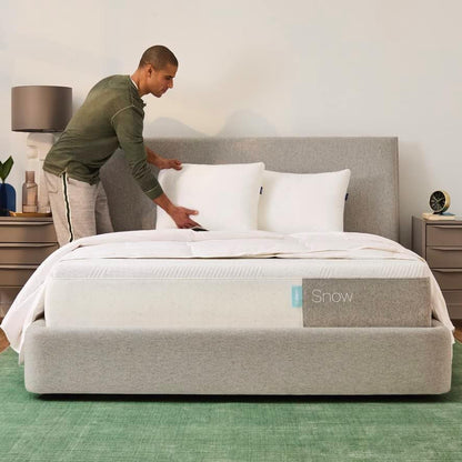 Casper Sleep Snow Mattress, Queen Medium Firm Memory Foam Mattress W/ Heatdelete Cooling Bands - 100-Night Trial - Certipur-Us Mattress, Light Grey6