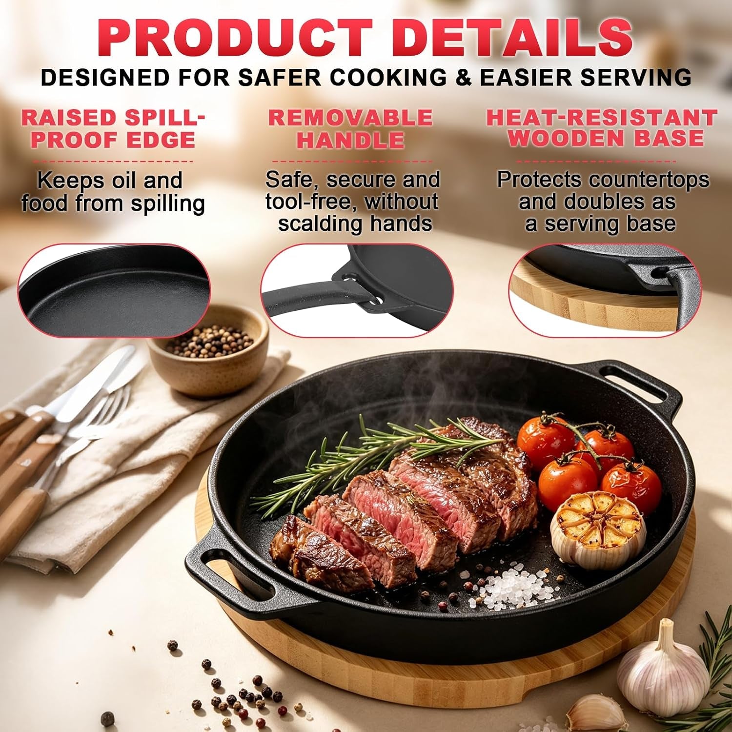 10-round-cast-iron-skillet-set-for-pizza-bbq-stovetop-outdoor-use-pizza-pan-with-removable-handle-wooden-base-for-pizza-oven-bbq-outdoor-stovetop-cooking-heat-retention-food-safe-tool-free