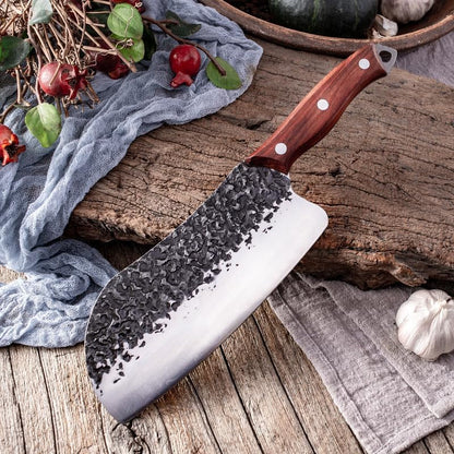 Meat Cleaver, 6.5 Inch Hand Forged Kitchen Knives Butcher Chef Knives 9CR18 Stainless Steel Cooking Knife Ultra-Sharp Blade Cleaver Chopping Knife Tools6