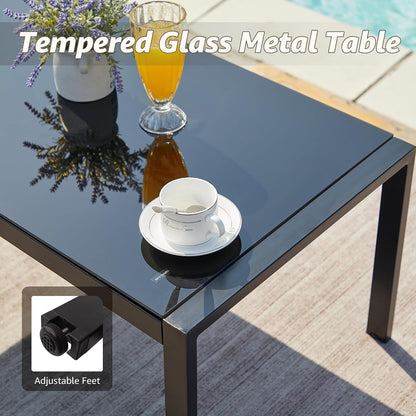 4 Pieces Patio Furniture Sets, Modern Metal Patio Set7