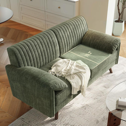 64.5" Loveseat Sofa, Chenille Loveseat Couch for Living Room, Green7