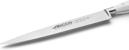 Forged Knife 8 Inch Nitrum Stainless Steel and 200 Mm Blade. Sharp Knife to Meat and Fish. Ergonomic Polyoxymethylene POM Handle. Series Riviera Blanc. Color White3