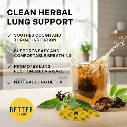 Mullein Tea Bags, Lung Detox W. Thyme, Elderberry, 15 Bags | Caffeine-Free Herbal Calming Mullein Tea, Thyme, Elderberry, Ginseng & Ginger, Lung & Wellness Support & Respiratory Health5