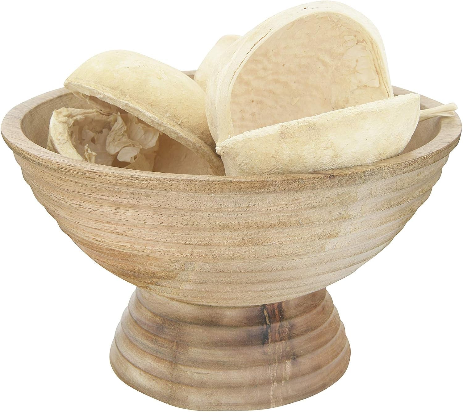 creative-co-op-ridged-mango-wood-footed-bowl-brown