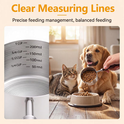 Pet Food Scoop, 1 Cup, 304 Stainless Steel, Wooden Handle3