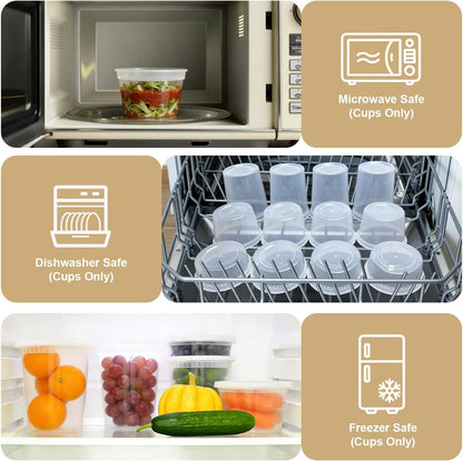 60 Sets Deli Containers with Lids Disposable Plastic Food Storage5