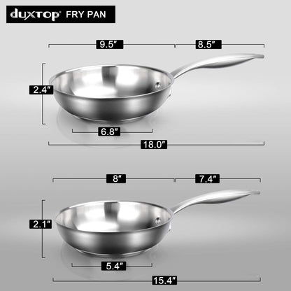 Stainless Steel Frying Pan, 8 Inch Induction Skillet | Eggs and Small Meals, Compact Size for Daily Cooking, Stay-Cool Handle5