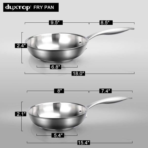 Stainless Steel Frying Pan, 8 Inch Induction Skillet | Eggs and Small Meals, Compact Size for Daily Cooking, Stay-Cool Handle5