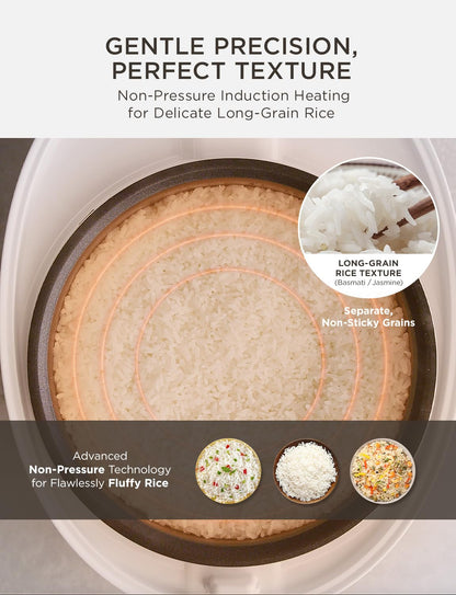 CUCKOO Induction Heating Rice Cooker, 16-Cup Cooked, White, CR-HA0810FW | 8-Cup Uncooked Capacity, Nonstick Inner Pot, 12 Cooking Modes, Ideal for Delicate Grains, Turbo White Rice in 20-33 Minutes5