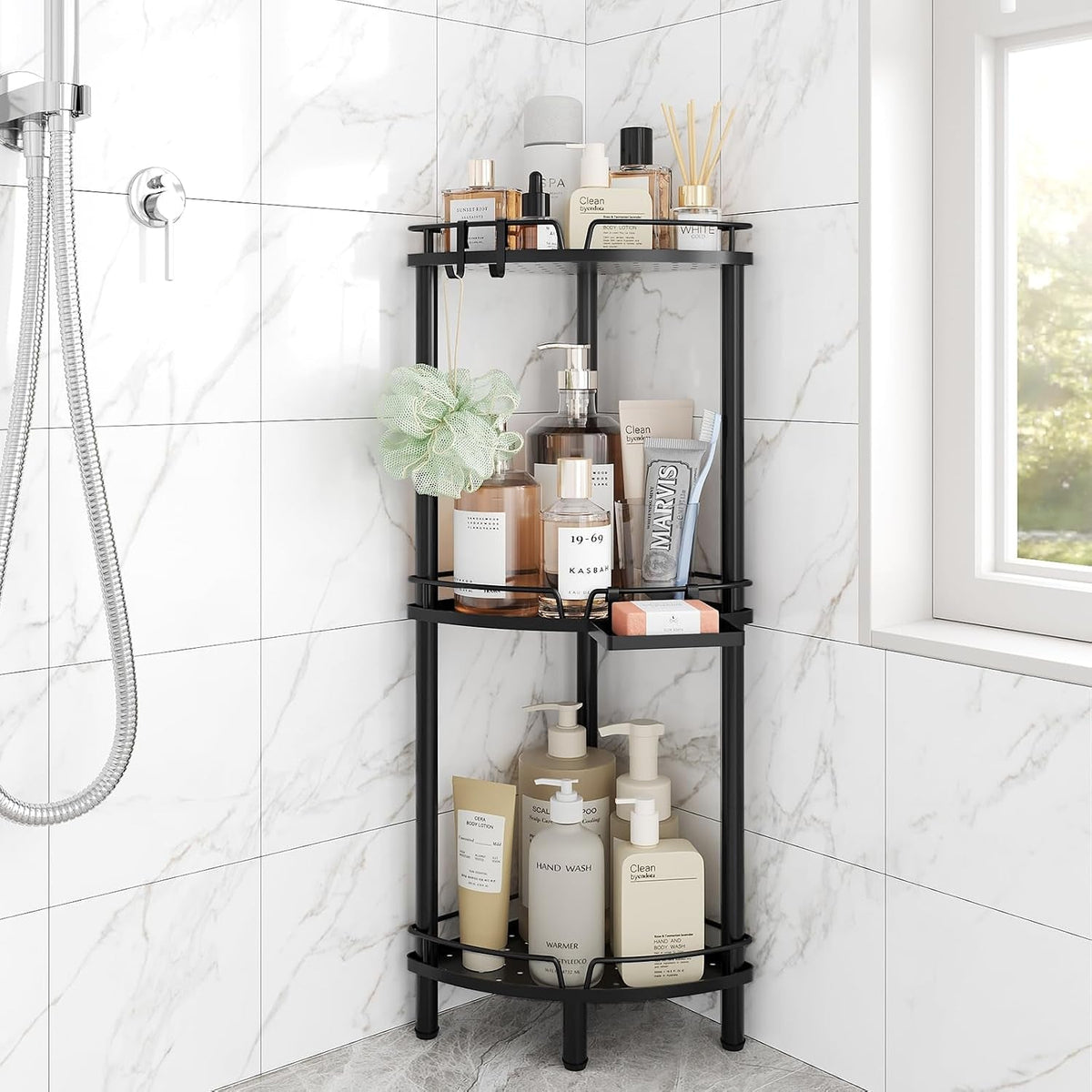 corner-shower-caddy-standing-3-tier-metal-shower-organizer-black