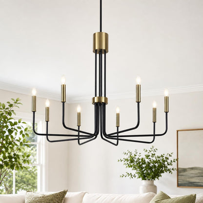 Black and Gold Chandelier 8 Light Modern Chandeliers Ceiling Lights1