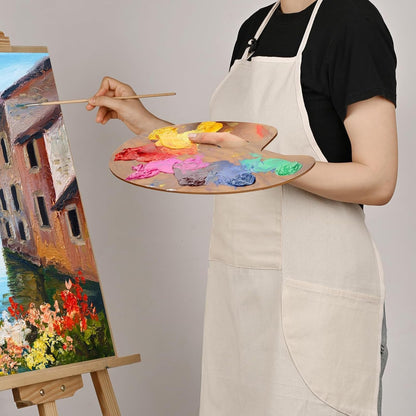 Painting Apron for Men and Women, Professional Cotton Canvas Bib | for Acrylic, Oil and Watercolor Painting, with 3 Pockets, Adjustable7