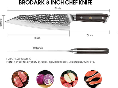 Japanese Chef Knife, 8 Inch Damascus Chef Knife, Ebony Wood Handle4