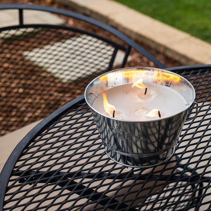 Citronella Candle Bucket for Outdoors, Triple-Wick Galvanized Metal2