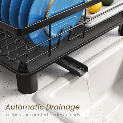 Dish Drying Rack for Small Kitchen Counter, 11" W X 15" L, Black4