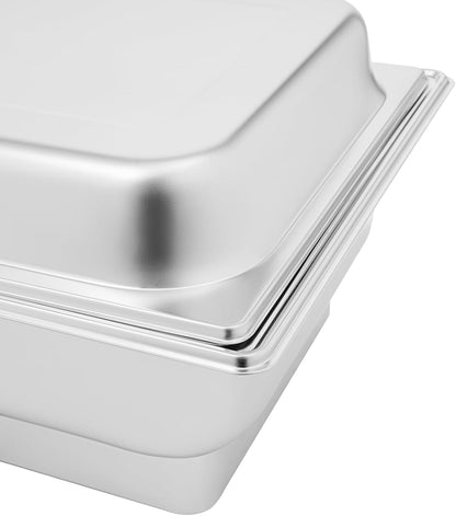 9L 2-Compartment Electric Chafing Dish, 110V Buffet Food Warmer, 600W Stainless Steel Electric Food Heating Tray with Touchscreen Temperature Control for Catering Banquet Party and Home Use6