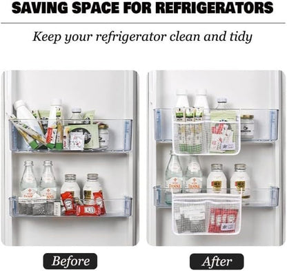 Refrigerator Door Organizer Set, Fridge Hanging Mesh Bag for Kitchen, Household Sundries Sorting Bag, Only for Small Objects Containers5