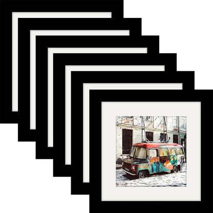 6X6 Black Picture Frames Square Classic Natural Wood 6 Pack for Wall Mounting and Tabletop Display1