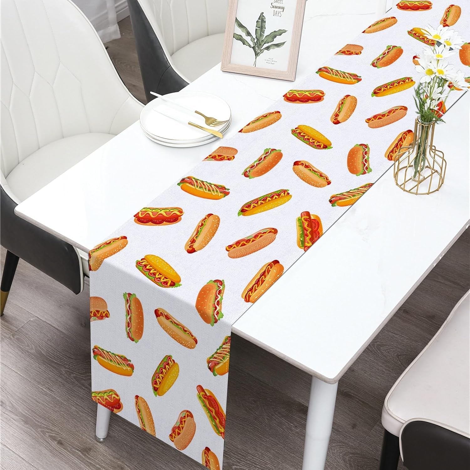 hot-dog-table-runner-hot-dog-day-birthday-party-decoration-fast-food-sausage-dining-room-home-kitchen-table-decor-13-x-90
