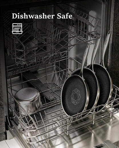 Non Stick Frying Pans, 8 Inch Hybrid Frying Pans Nonstick, Dishwasher & Oven Safe, Induction Compatible, with Stay-Cool Handle, PFOA Free Kitchen Cookware5