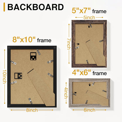 20 Pack Picture Frames Collage Wall Decor, Black, Brown, Dark Grey9
