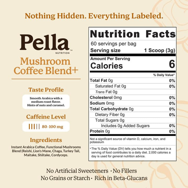 instant-mushroom-coffee-powder-regular-caffeine-60-cups-7-mushrooms-lions-mane-turkey-tail-more-with-arabica-coffee-80-100-mg-caffeine-medium-roast-6-calories-vegan-0g-sugar