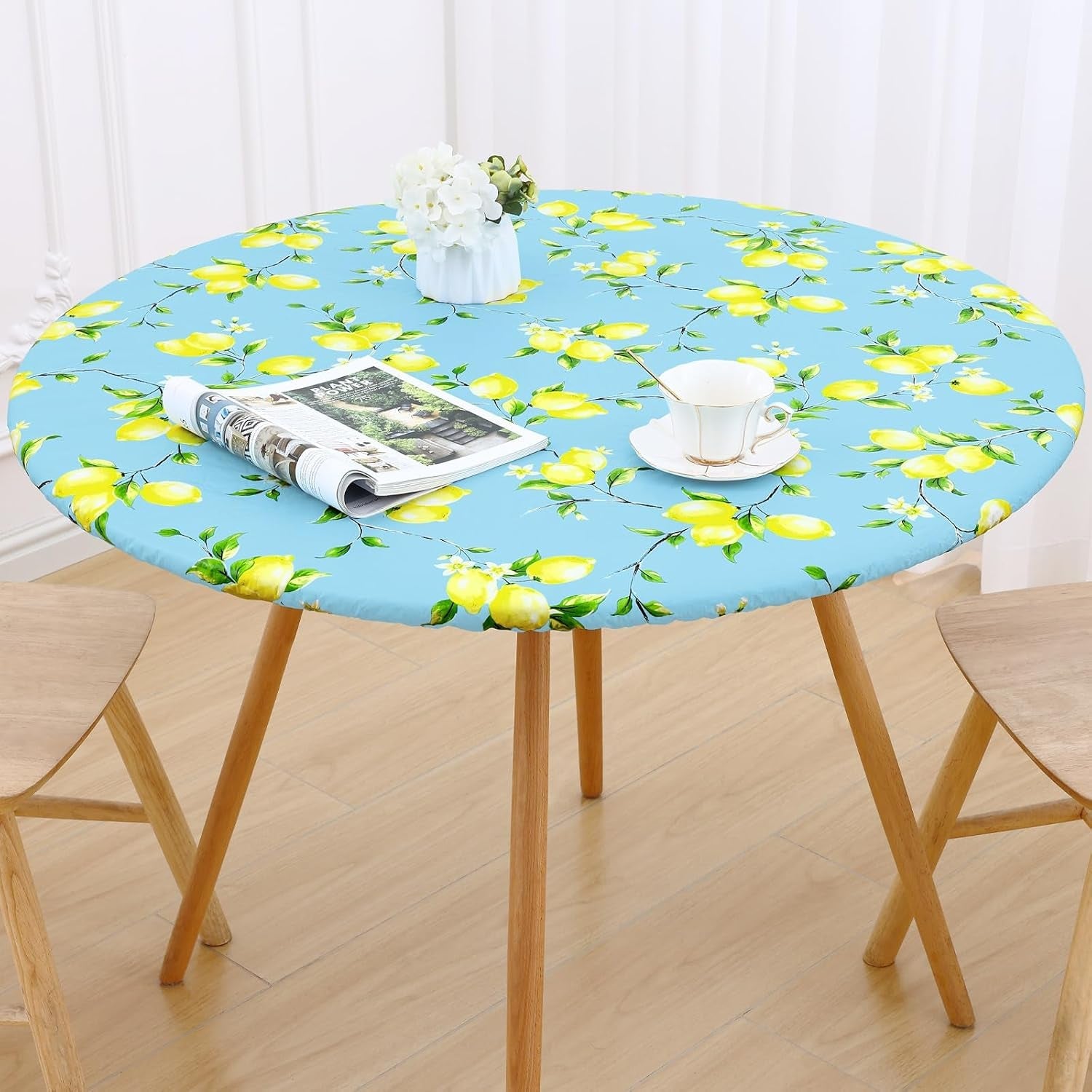 round-table-cloth-waterproof-fitted-table-cover-for-45-56-tables-flannel-backed-vinyl-tablecloth-wipeable-windproof-plastic-tablecloth-for-camping-indoor-outdoor-blue-yellow