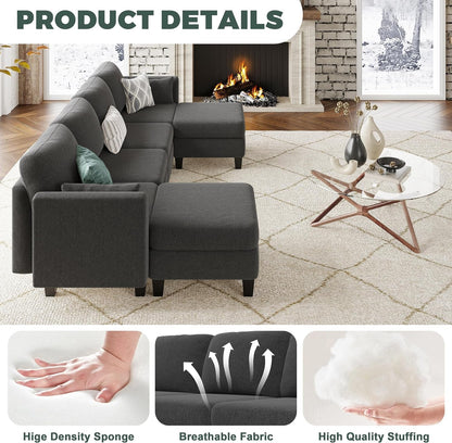 Modular Sectional Sofa 6 Seaters Modular Sleeper Sofa Couch5