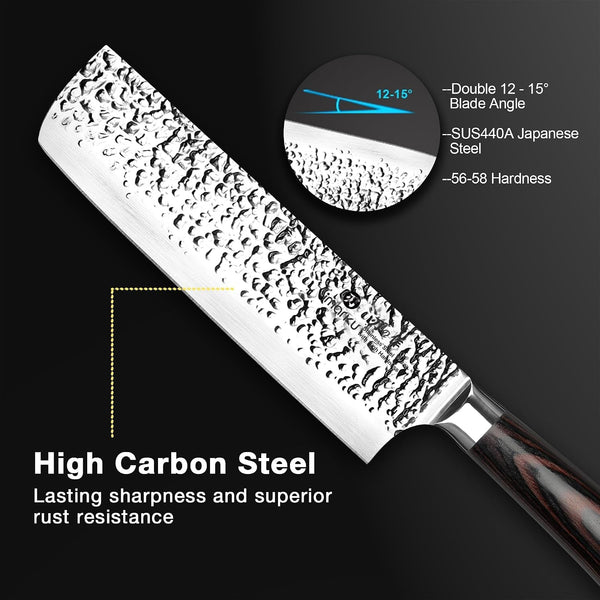 Nakiri Knife 7 Inch,Razor Sharp Japanese Kitchen Knife Chef Knife5