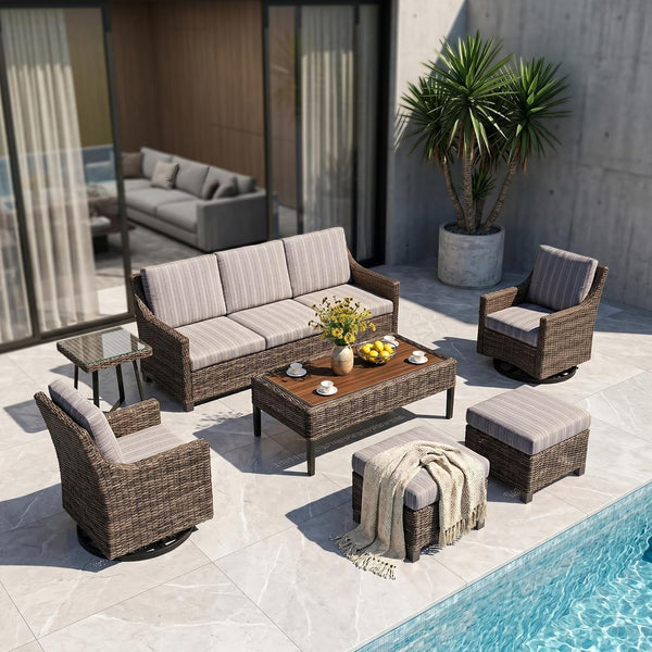 All-Weather Outdoor Wicker Patio Furniture Set with Thick Cushions1