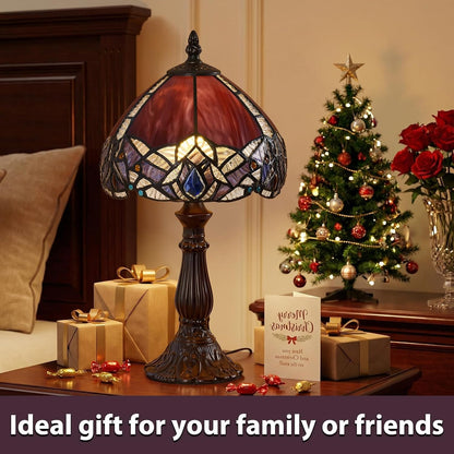 Small Table Lamp for Tiffany Lamp 8" Purple Stained Glass Light7