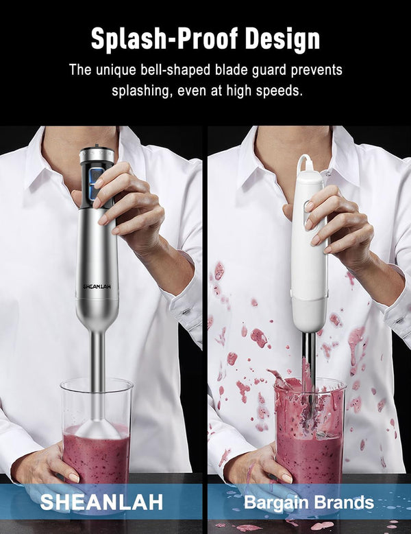 1000W Powerful Immersion Blender Handheld, 2026 New Update Hand Blender with 25-Speed, Scratch-Resistant Corded Hand Mixer with Heavy-Duty Copper Brushless Motor and Gift Box8
