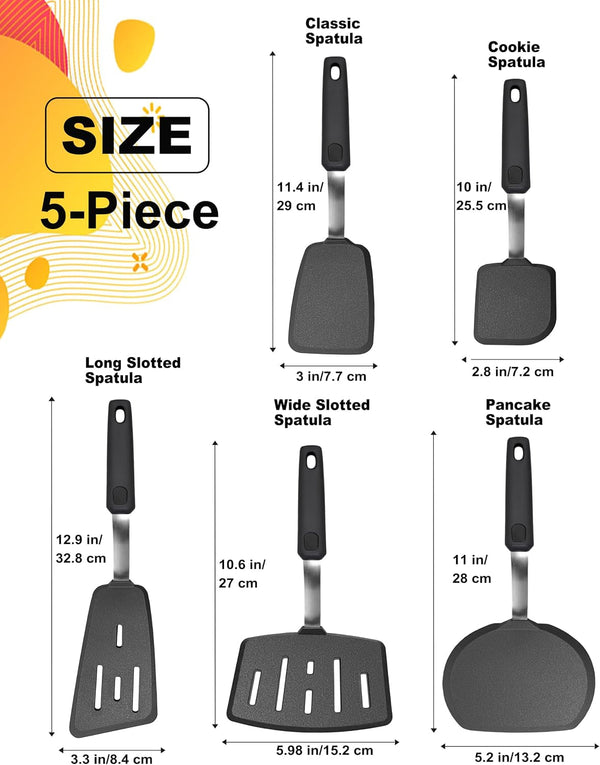 5 Piece Silicone Spatula Set Cooking Utensils Set7