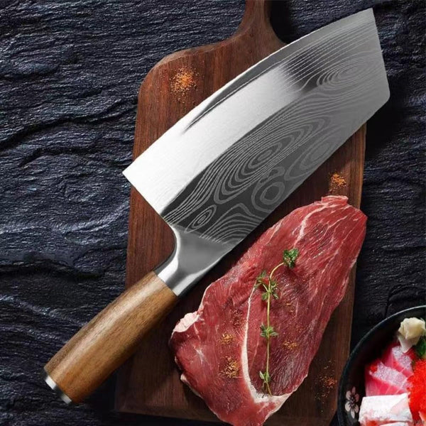 7Inch Meat Cleaver Vegetable Kitchen Knife Meat Cleaver Superior Class Stainless for Kitchen with Gift Box(German Steel Kitc8